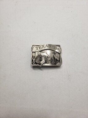 1984 Texas Commemorative Belt Buckle Limited Edition #1326/5000 Pewter Tone